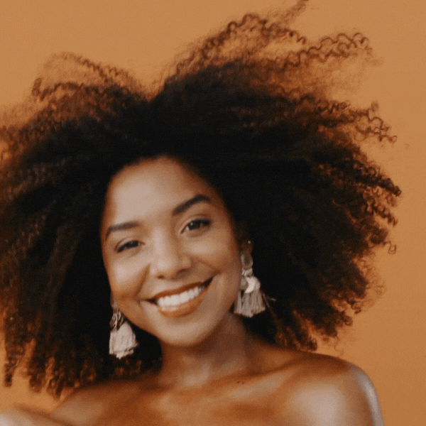 Woman with voluminous natural curls