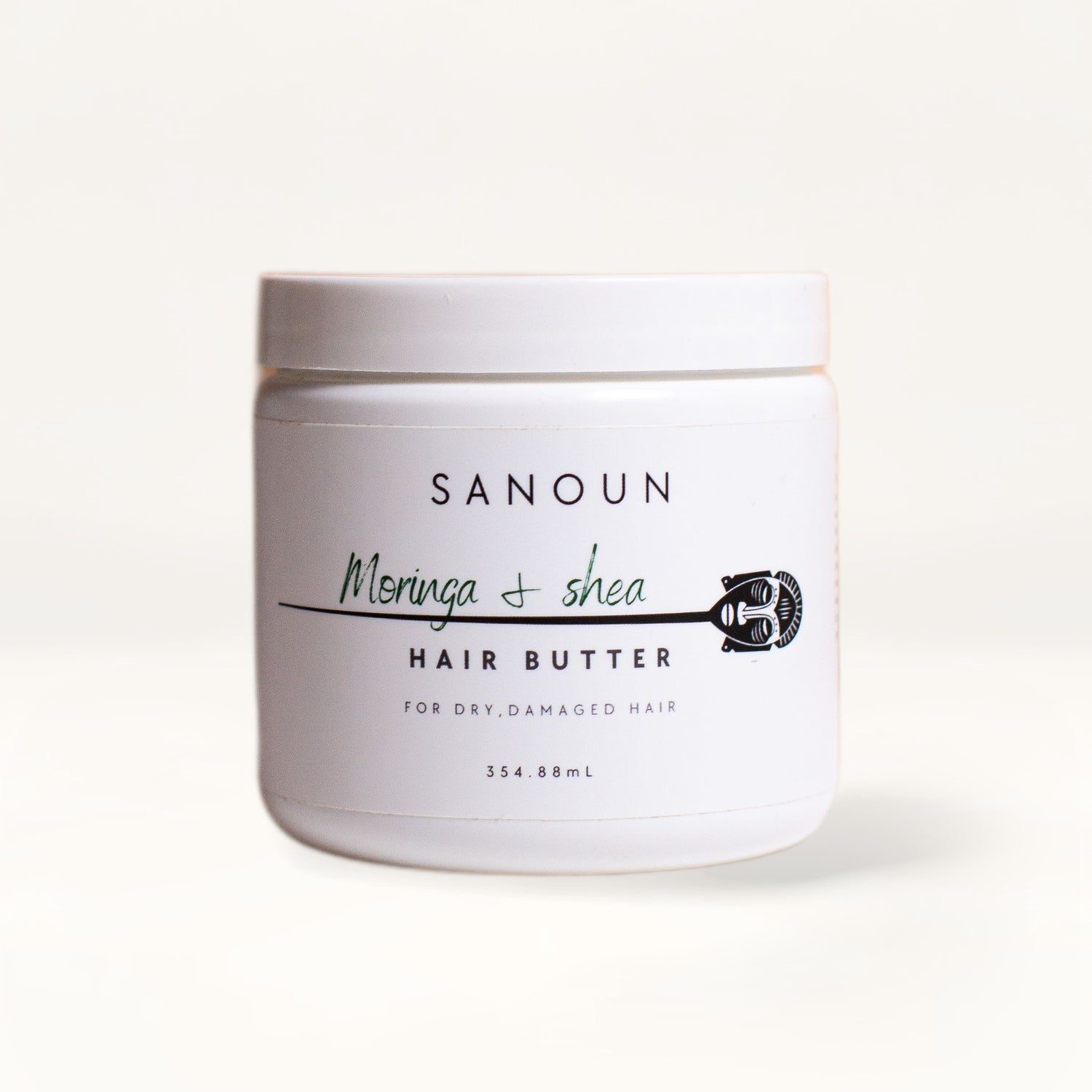 Sanoun Moringa and Shea Hair Butter on cream card