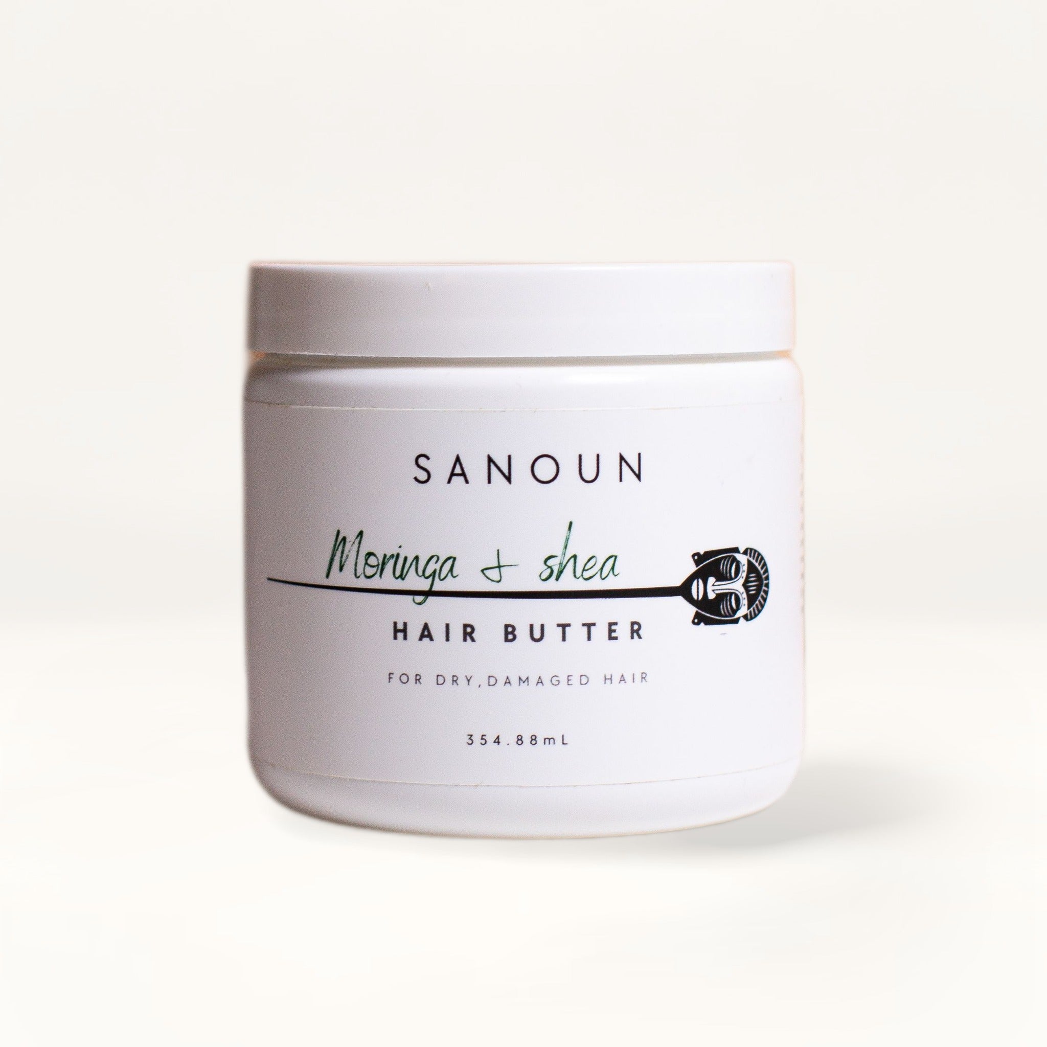 Sanoun Moringa and Shea Hair Butter on cream card