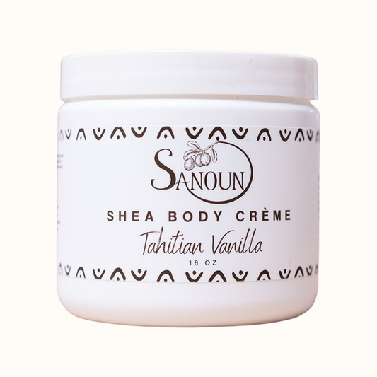 Tahitian Vanilla Body Creme 16oz jar on cream background